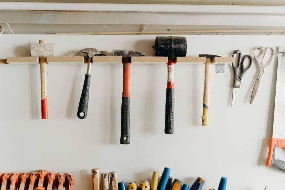 Neatly organized garage storage